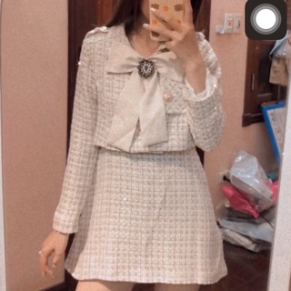 Combo set dạ trắng