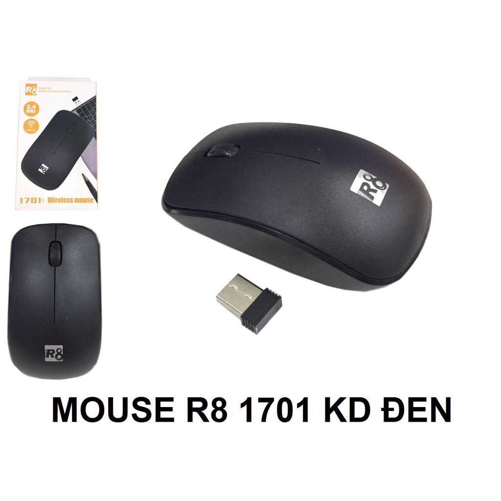 Chuột Mouse không dây R8 1701 Black (1xAAA)