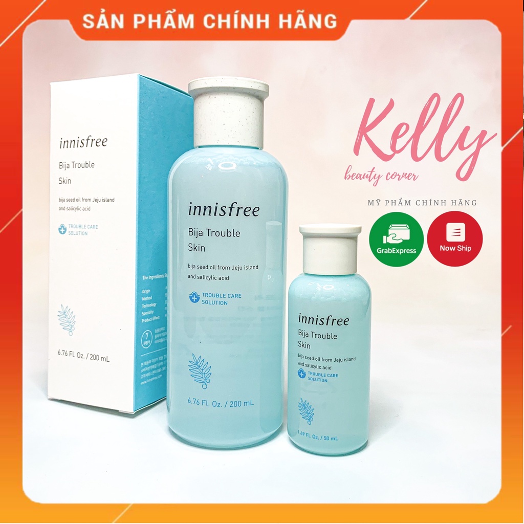 Nước cân bằng da mụn Innisfree Bija Trouble Skin