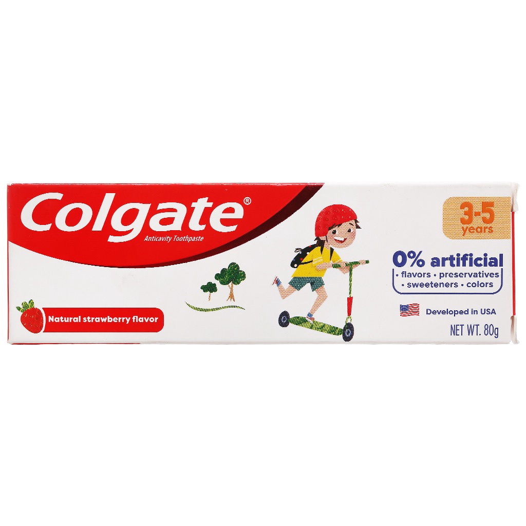 Kem đánh răng Colgate hương dâu tây cho trẻ 3-5 tuổi (Tuýp 80g)