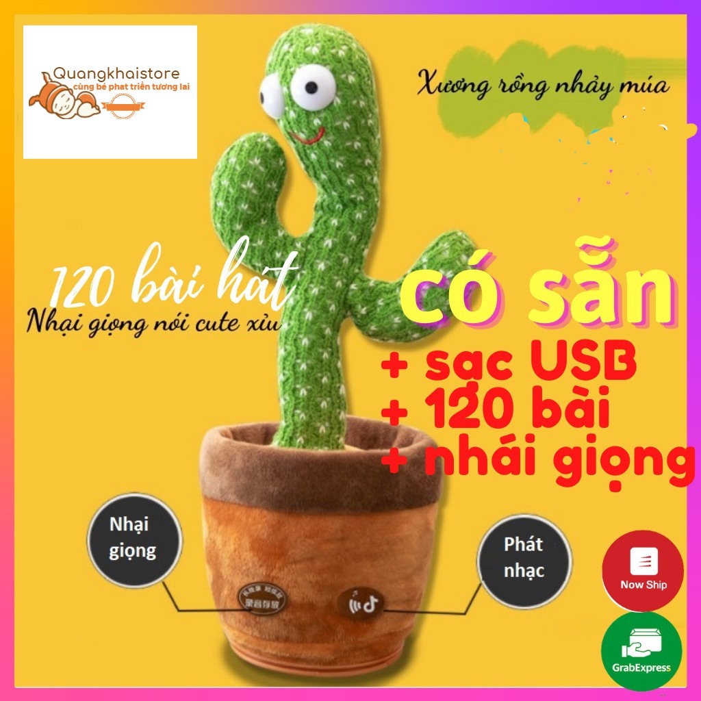 Đồ chơi trẻ em, Cây xương rồng nhảy múa 120 bài hát, Pin sạc hàng loại 1