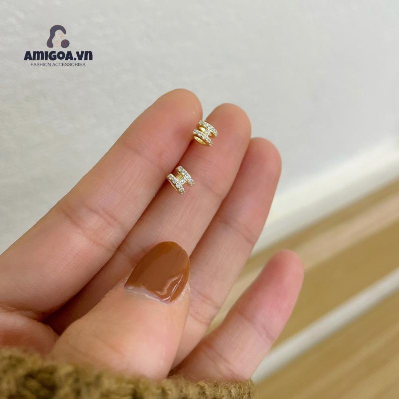 ✨✨Hoa tai chữ H đính đá thời trang dành cho nữ