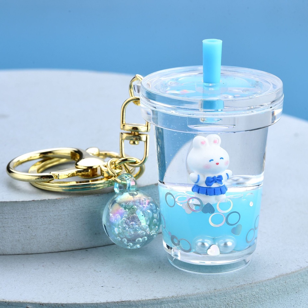 Móc Khóa Acrylic Nổi Hình Thỏ Năm Cánh Ngôi Sao Cốc Trà Sữa Tươi Mới Làm Quà Tặng Cho Học Sinh / Xe Hơi