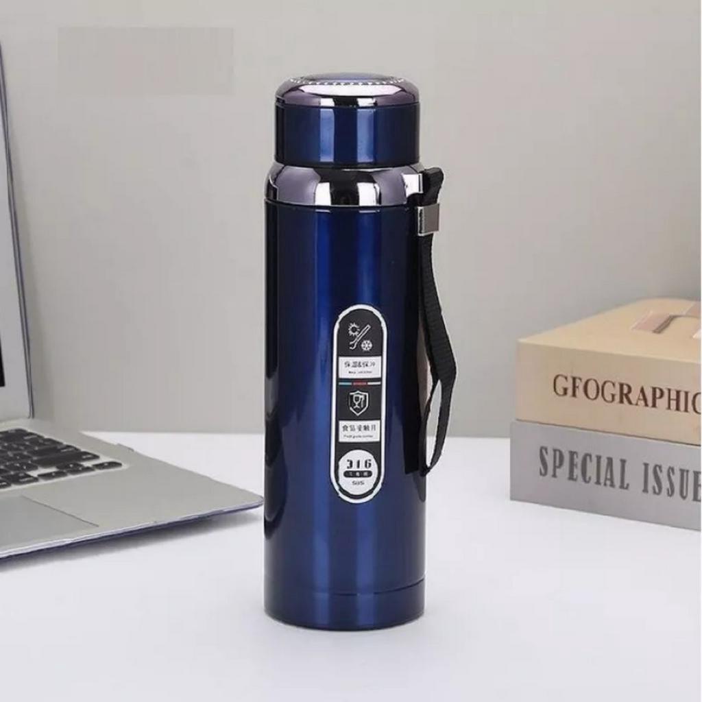 Bình giữ nhiệt 1000ml cao cấp có nắp lọc trà - Bình đựng nước thể thao lõi inox không gỉ có dây sang trọng