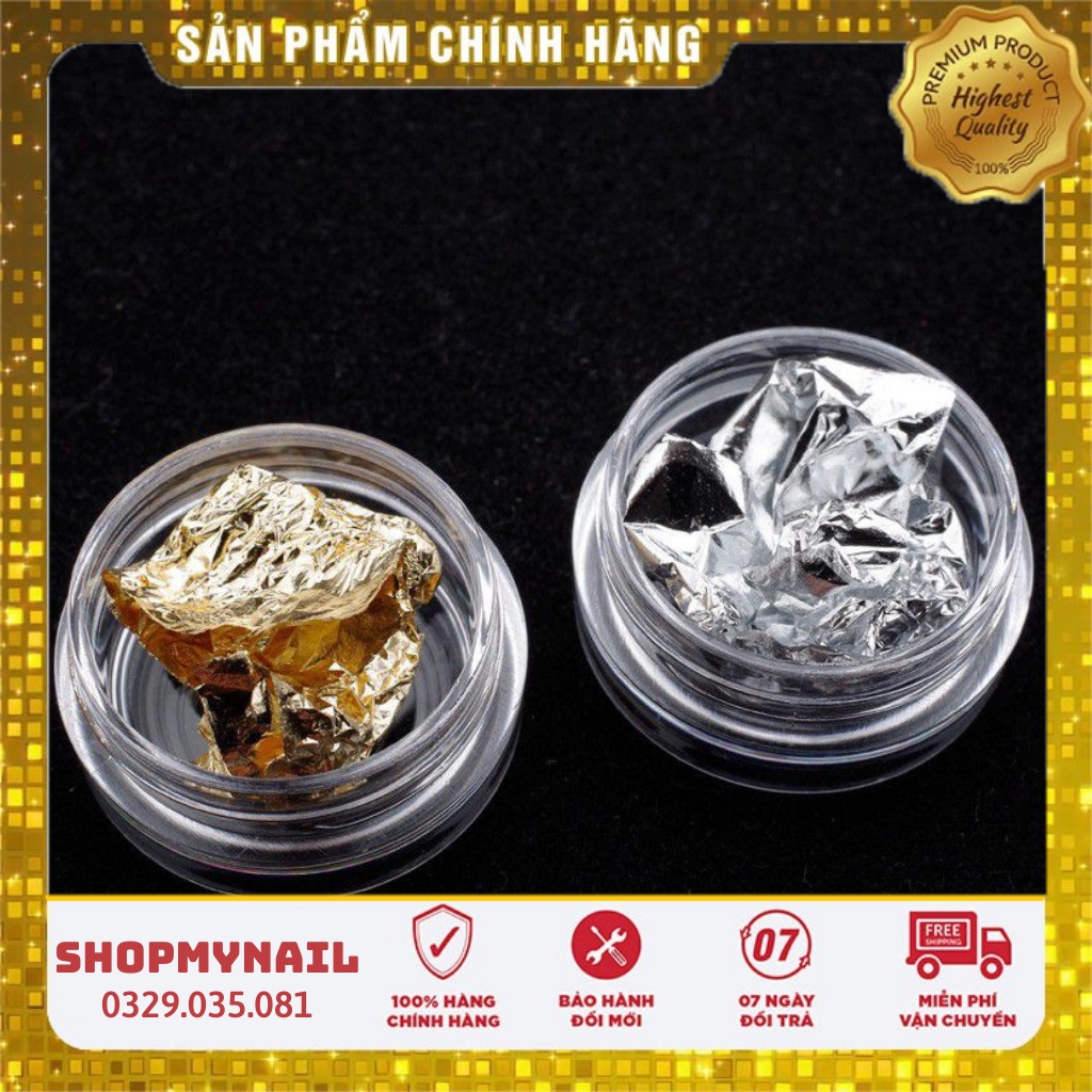 Giấy nhún lẻ hũ vàng-bạc trang trí móng