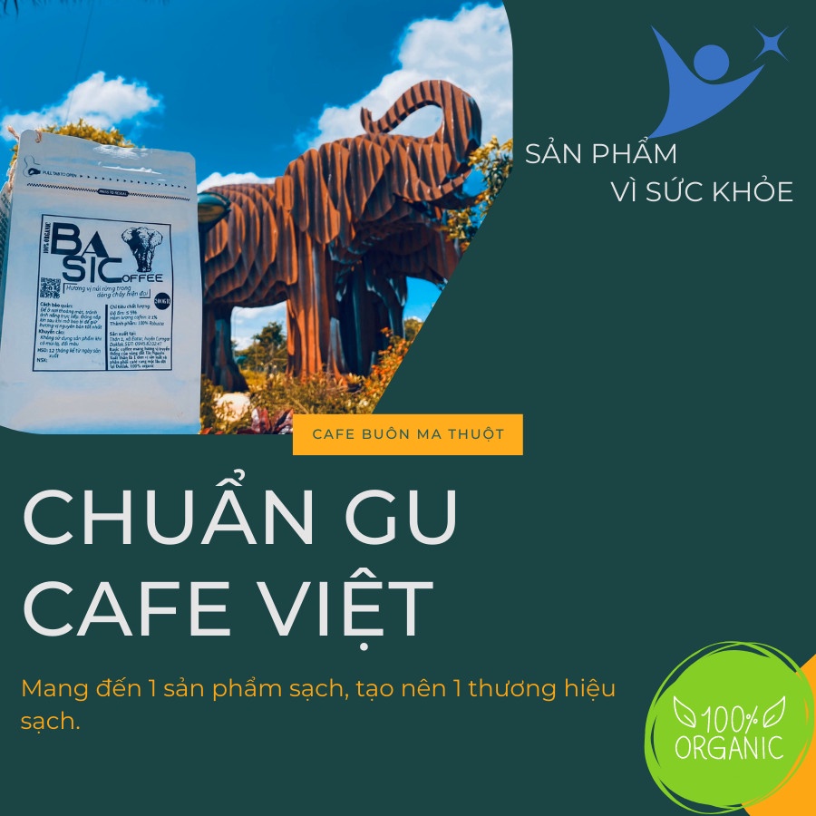 Cà Phê Culi Robusta Honey Nguyên Hạt Nguyên Chất Rang Mộc Ogranic 500gr Bassic Coffee Gu Mạnh Cafe Sạch Đăk Lăk