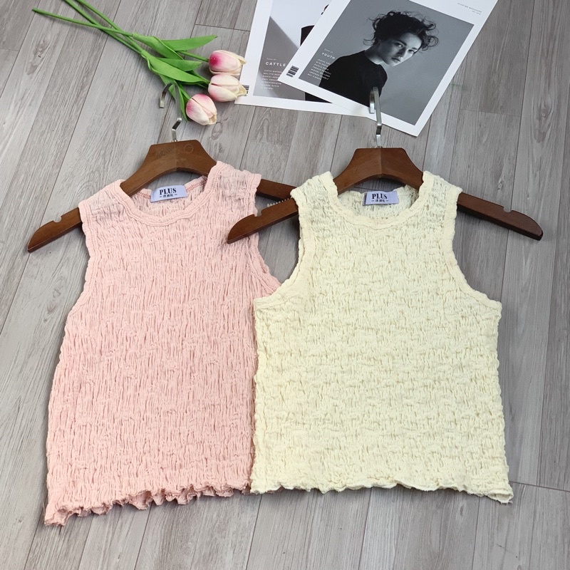 Áo ba lỗ nữ croptop dáng ôm body chất xốp nhăn co dãn 4 chiều hàng Quảng Châu cao cấp | WebRaoVat - webraovat.net.vn