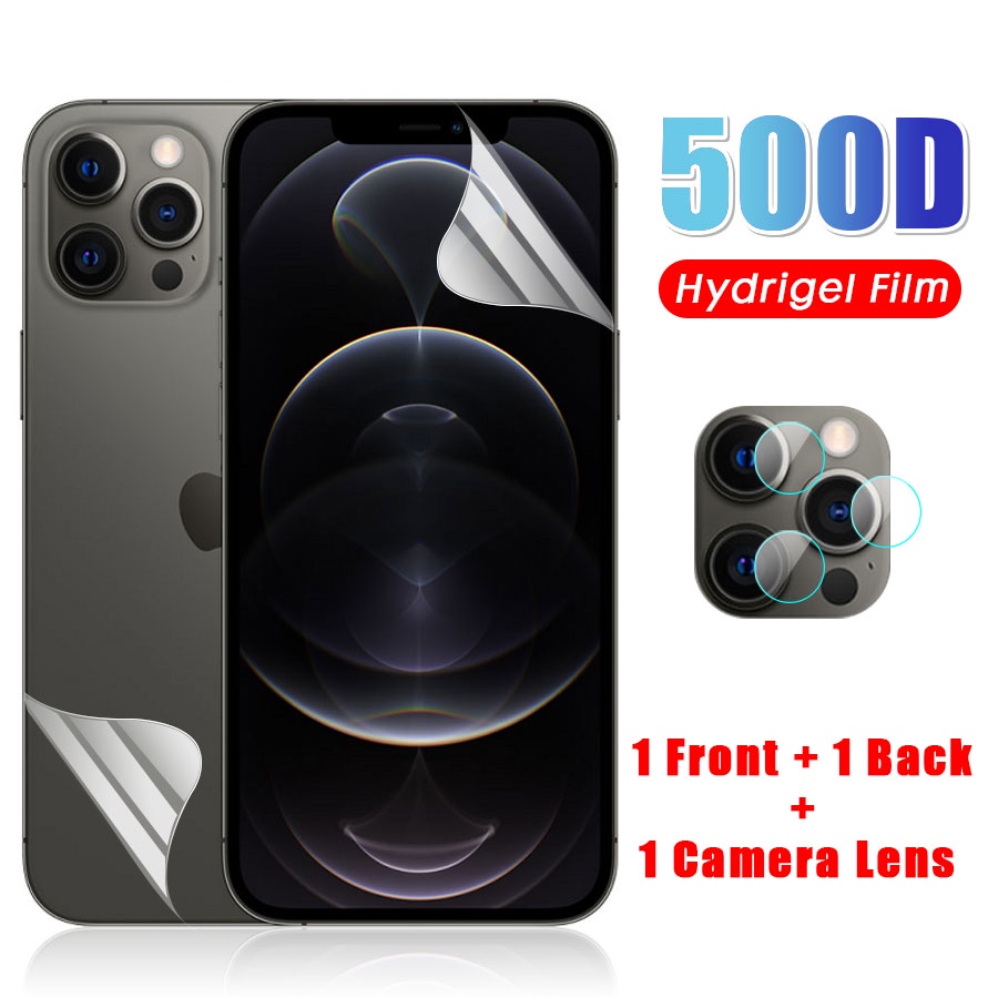 3 in 1 Full Màn Dán Film dẻo PPF Bảo Vệ Màn Hình + sau PPF Miếng dán màn hình + Kính Cường Lực Bảo Vệ Camera Cho Iphone 8 7 6 6s Plus Se 2020