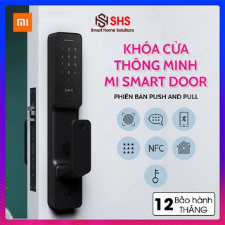 Khoá cửa thông minh push-pull Xiaomi chính hãng, Logo MI bản mới 2020, nhận diện vân tay, MJZNMST01YD, SHS Vietnam