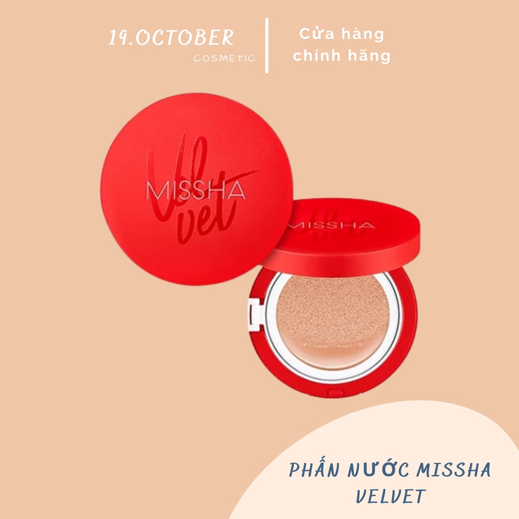 Phấn Nước Mỏng Mịn, Che Phủ Tốt, Lâu Trôi Missha Velvet Finish Cushion SPF50+ PA+++ 15g