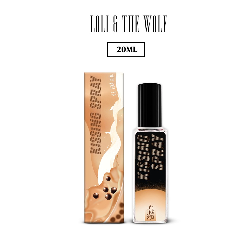 Xịt thơm miệng Kissing Spray vị Trà Sữa nhỏ gọn bỏ túi chai xịt thuỷ tinh 20ml - LOLI & THE WOLF