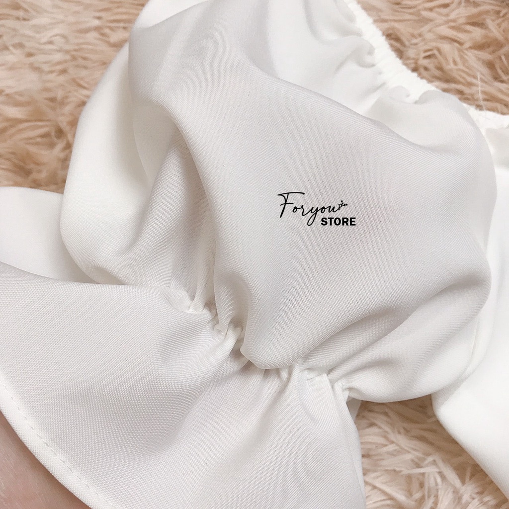 Jami Dress - Váy đầm trắng dáng dài FORYOU tay bồng đính cúc dọc, váy thiết kế xòe thanh lịch | BigBuy360 - bigbuy360.vn