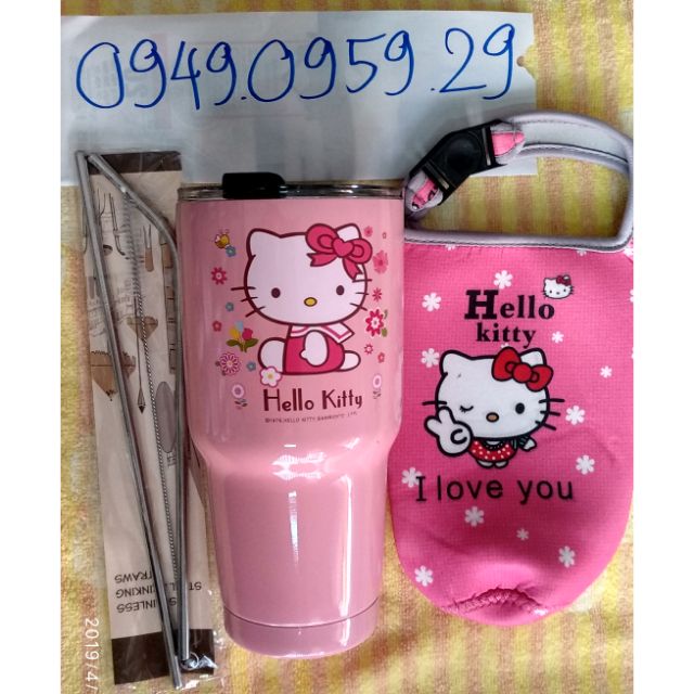 Ly giữ nhiệt hello kitty hồng