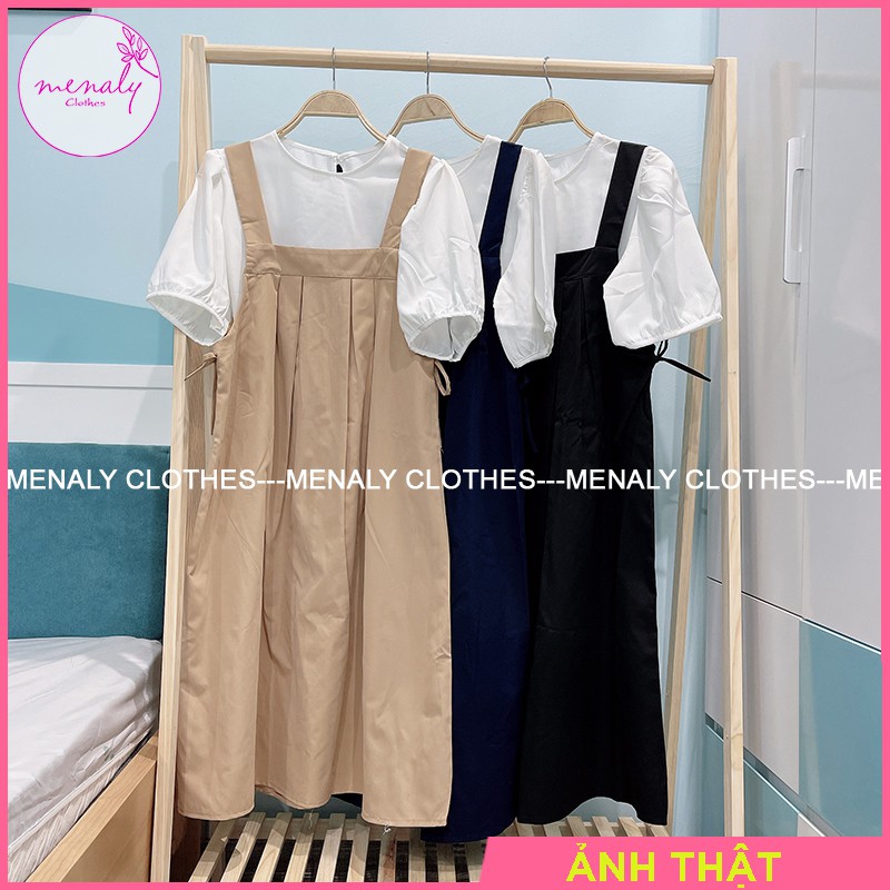 Váy yếm nữ ulzzang hàn quốc dáng dài 2 chi tiết VH042, mặc làm set bạn thân hoặc mặc rời đều đẹp, bầu bí bon chen | BigBuy360 - bigbuy360.vn