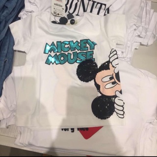Áo thun mickey xanh thỏ trốn tìm