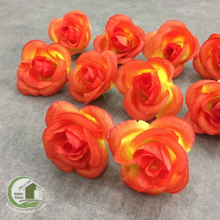 Hoa hồng giả màu cam, hoa vải đẹp