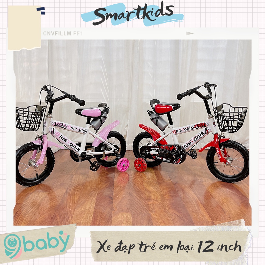 ẢNH THẬT + VIDEO Xe đạp trẻ em, Xe đạp thể thao loại 12 inch cho bé khung
