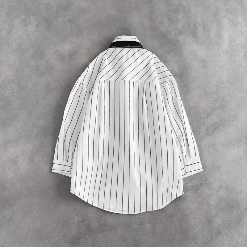 Áo Sơ Mi Tay Dài Kẻ Sọc Phối Cà Vạt Kiểu Harajuku Cá Tính Cho Nam | BigBuy360 - bigbuy360.vn