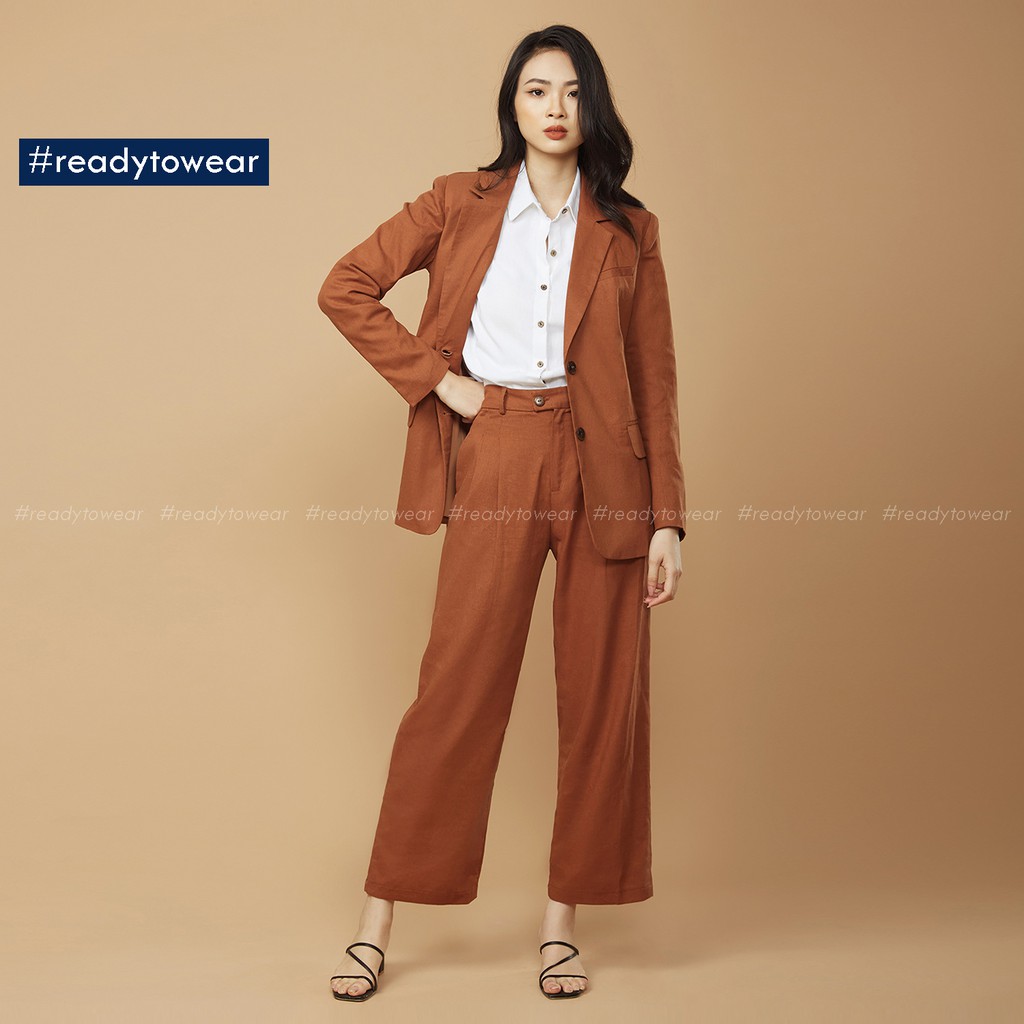 Quần ống suông nữ cạp cao - quần cullotes ống xuông rộng dài lưng cao công sở - linen pants trousers Q01