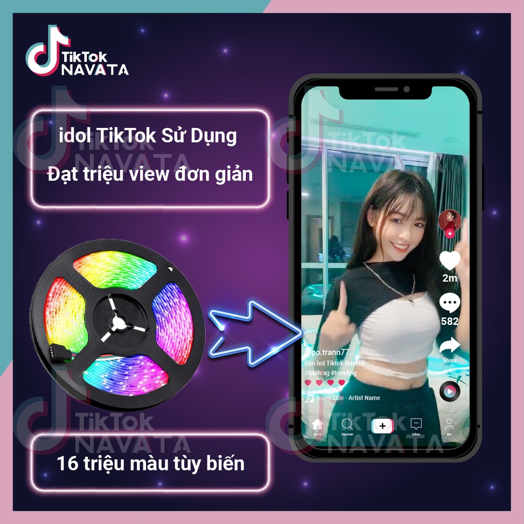 [ Đèn Led TikTok ] Chỉnh APP trên 16 triệu màu nháy theo nhạc đèn trang trí triệu view TikTok