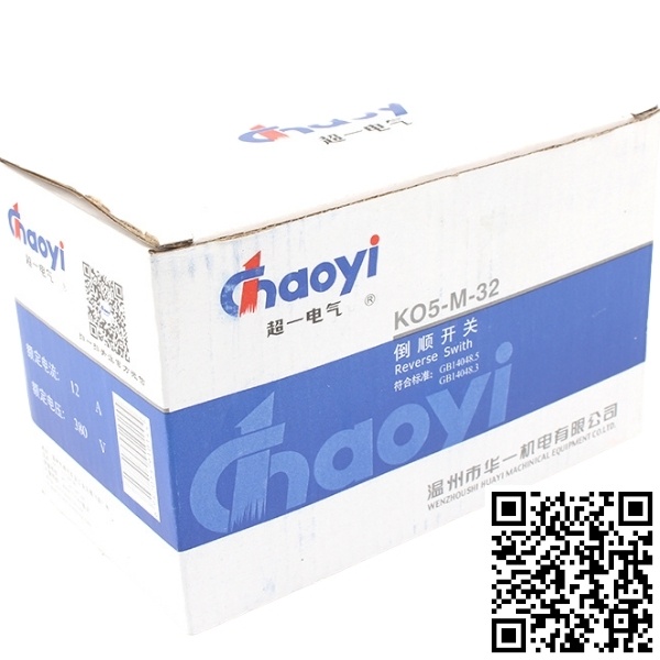 Công tắc máy tiện Chaoyi KO5-M-32 cầu dao đảo chiều trực tiếp động cơ điện 3 pha điện áp 380VAC
