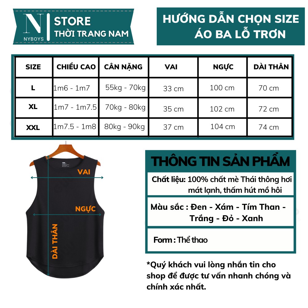 Áo thun 3 lỗ nam, áo ba lỗ tanktop nam form rộng sát nách_ABL01