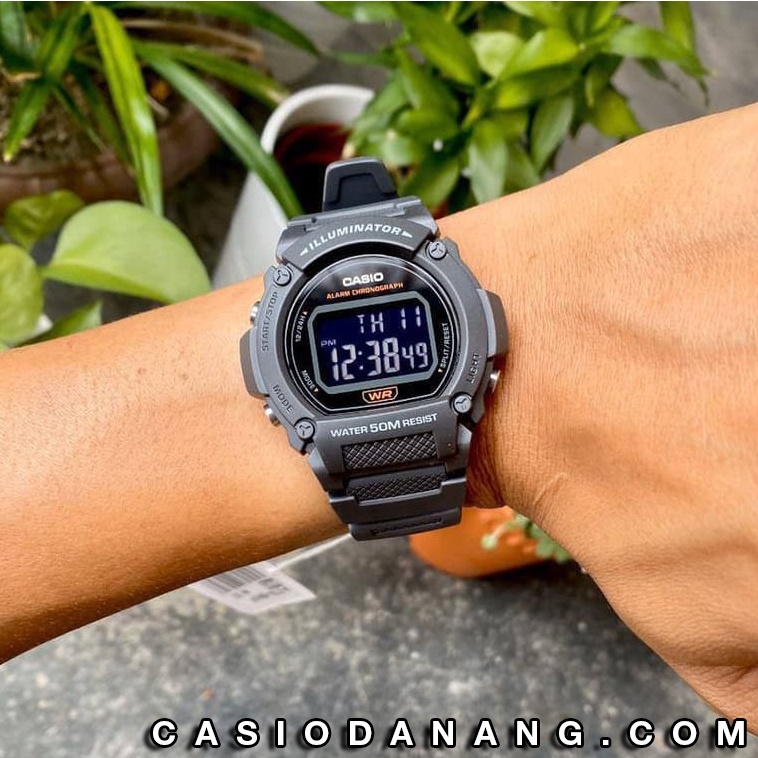 Đồng hồ nam dây nhựa Casio chính hãng Anh Khuê W-219H-8BVDF