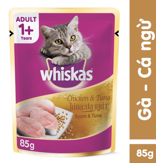 6 gói Pate cho mèo Whiskas 85g mix đủ vị