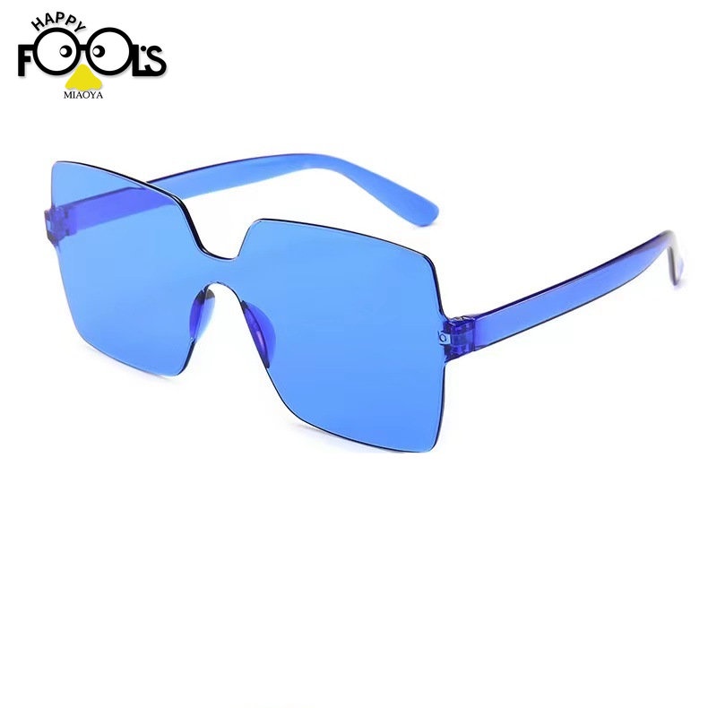 Kính Râm Một Mảnh Không Gọng Vuông Màu Kẹo Nhật Bản Và Hàn Quốc Phổ Biến Dành Cho Bạn Nữ