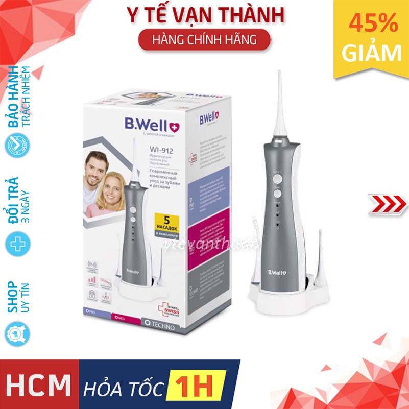 ✅ [CHÍNH HÃNG 100%] Máy Tăm Nước- B-WELL WI-912  (Phiên bản cải tiến 5 đầu phun) -VT0623