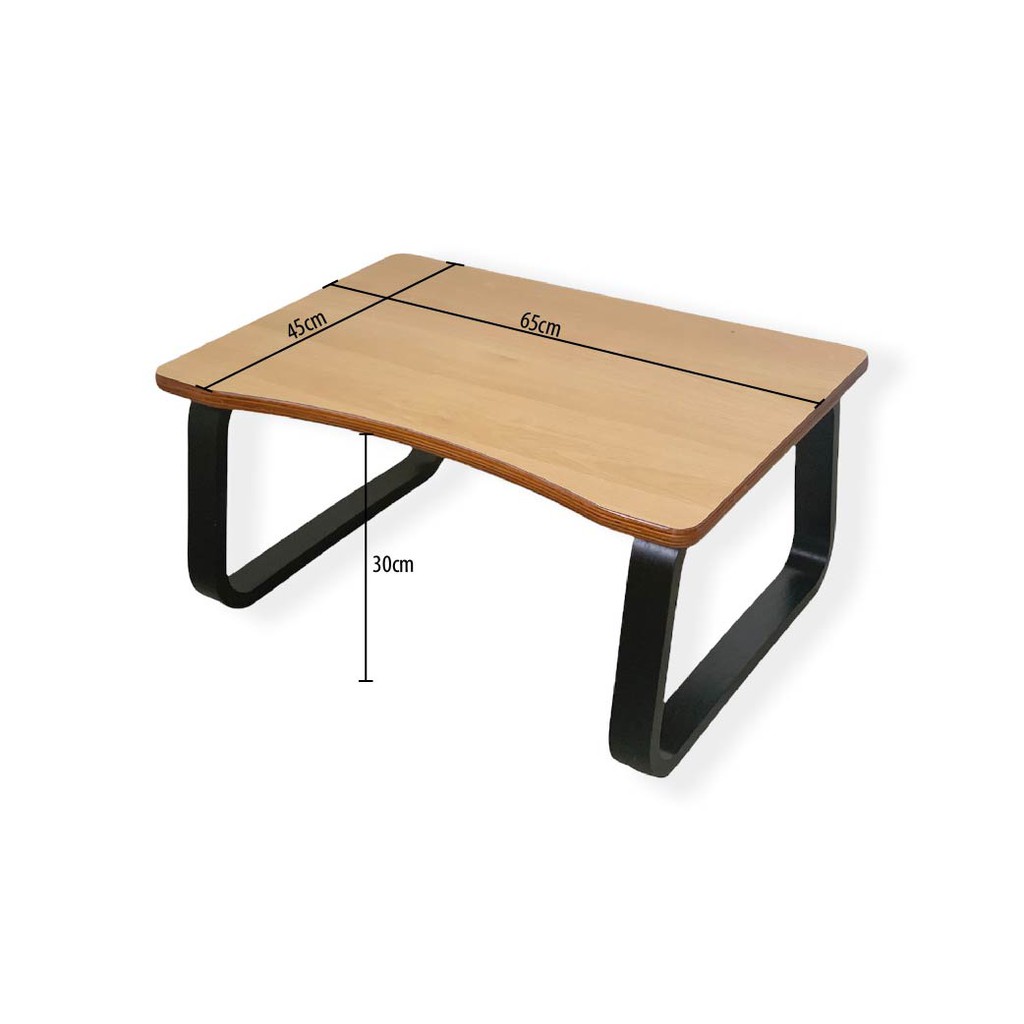 Bàn làm việc ngồi bệt, Bàn trà kiểu Nhật gỗ uốn cong Plyconcept TOMA Table (65 x 45 x Cao 30 cm) - Gỗ Plywood cao cấp