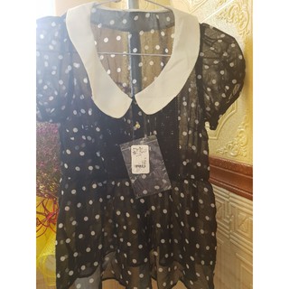 Áo peplum voan công sở (hàng siêu thị Nhật Bản)