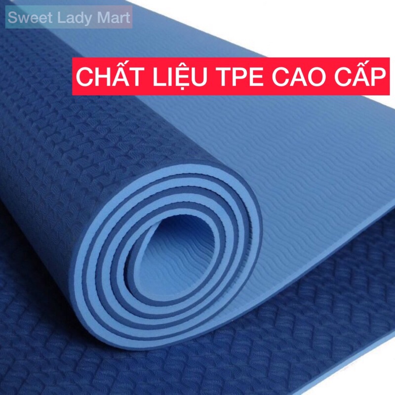 Thảm Tập Yoga 8mm Cao Su Non TPE Cao Cấp - Tập Gym, Tập Thể Dục - Rộng 61cm, Dài 183cm