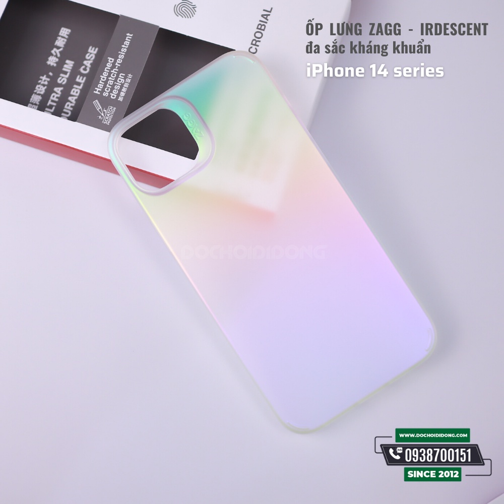 ỐP LƯNG ZAGG - IRDESCENT Đa Sắc Kháng Khuẩn - IPhone 14 Series