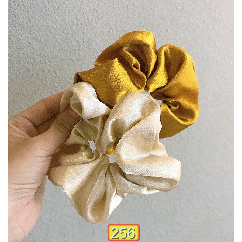 BUỘC TÓC VẢI NỮ 256 SATIN MÀU TRƠN THIẾT KẾ XINH XẮN ĐỘC ĐÁO