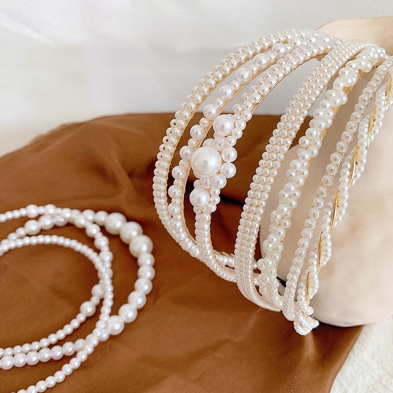 Set 3 Băng Đô Cài Tóc Đính Ngọc Trai Đơn Giản Thời Trang