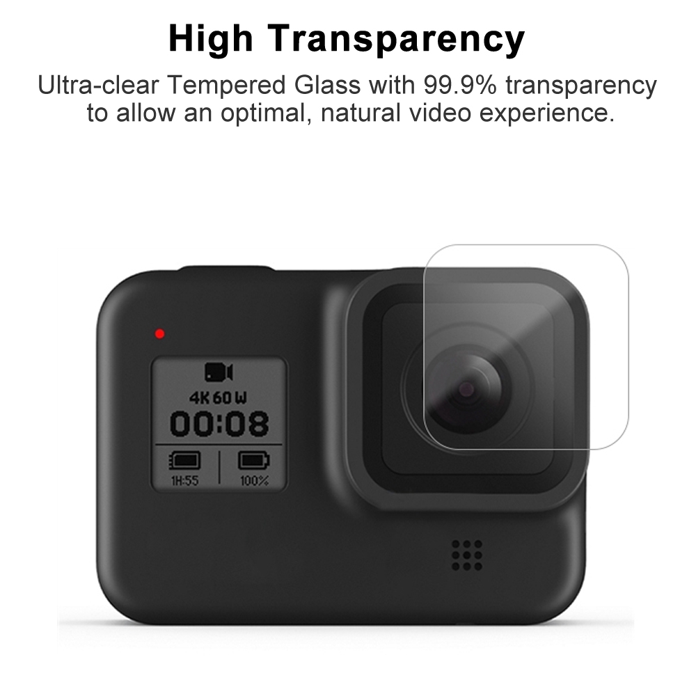 Set 6 Kính Cường Lực 2.5d Bảo Vệ Camera Gopro Hero 8