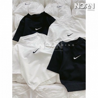 ÁO THUN CROTOP TRẮNG ĐEN BASIC ( thêu logo nhỏ Ni k ) - NORN Clothing