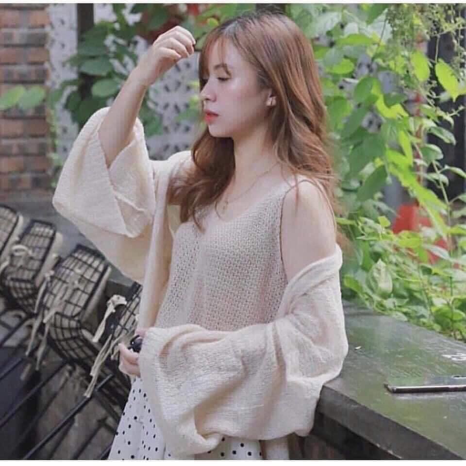 Áo khoác cardigan len mỏng thu đông hàng quảng châu