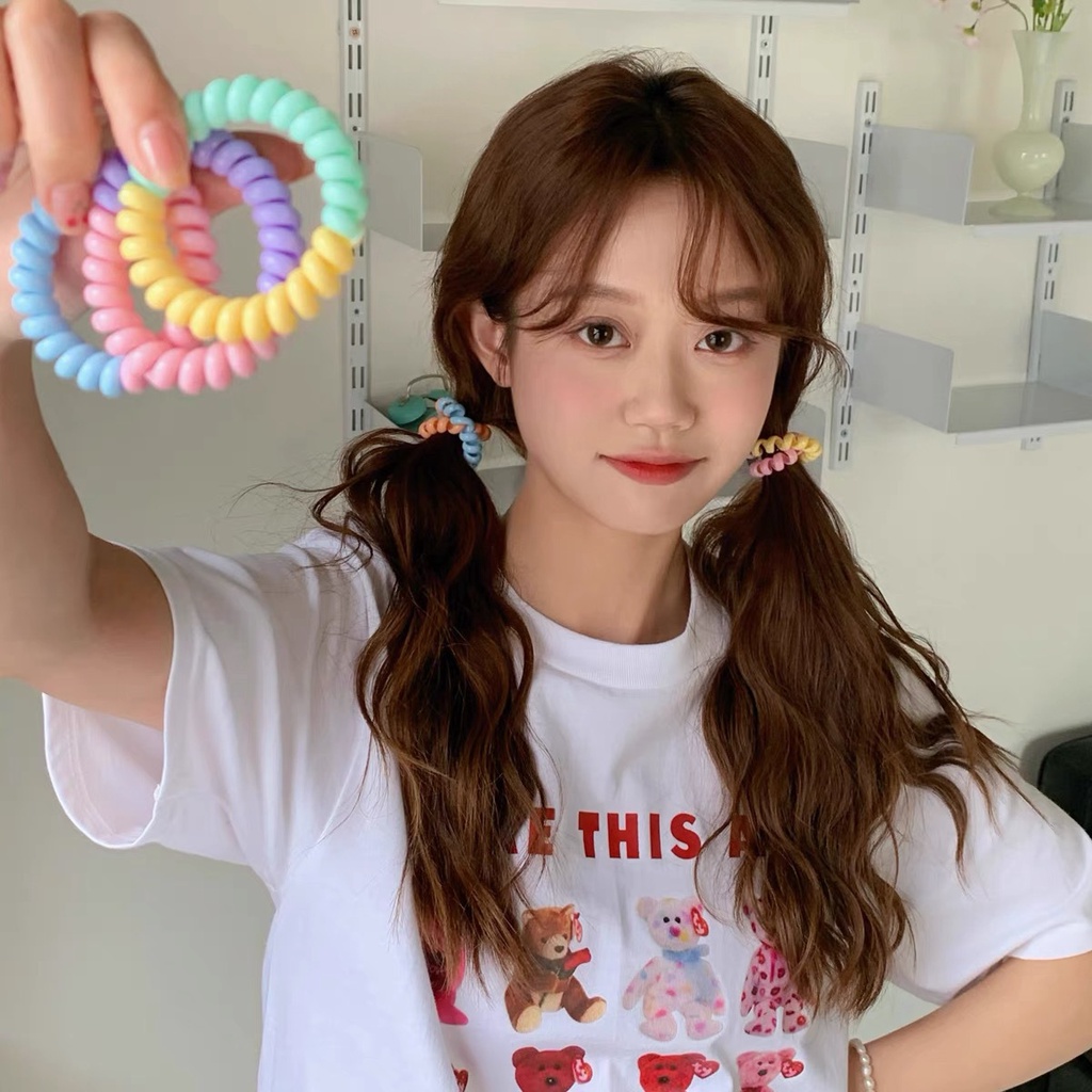 Dây Buộc Tóc Cao Su Màu Macaron Đơn Giản Thời Trang Cho Nữ