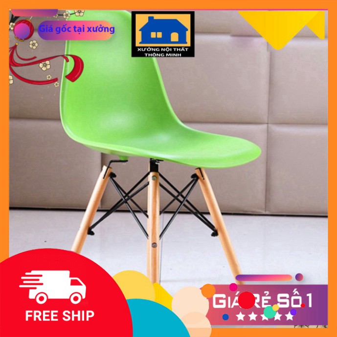 Ghế esmes ☀️FREESHIP ☀️ chân gỗ đan thép (Ghế làm việc, quán cafe, phòng ăn...) Kiểu Hiện Đại Hàn Quốc