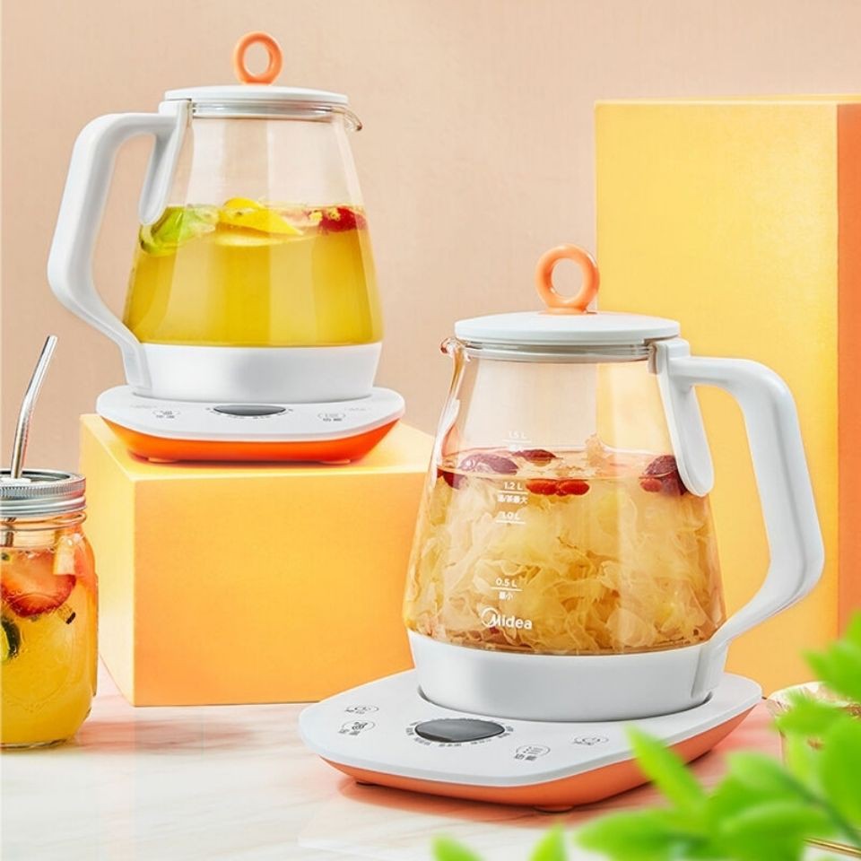 Nồi gia dụng sức khỏe Midea 1.5L lít tự động đa chức năng Ấm trà điện thủy tinh dày và sắc chính hãng