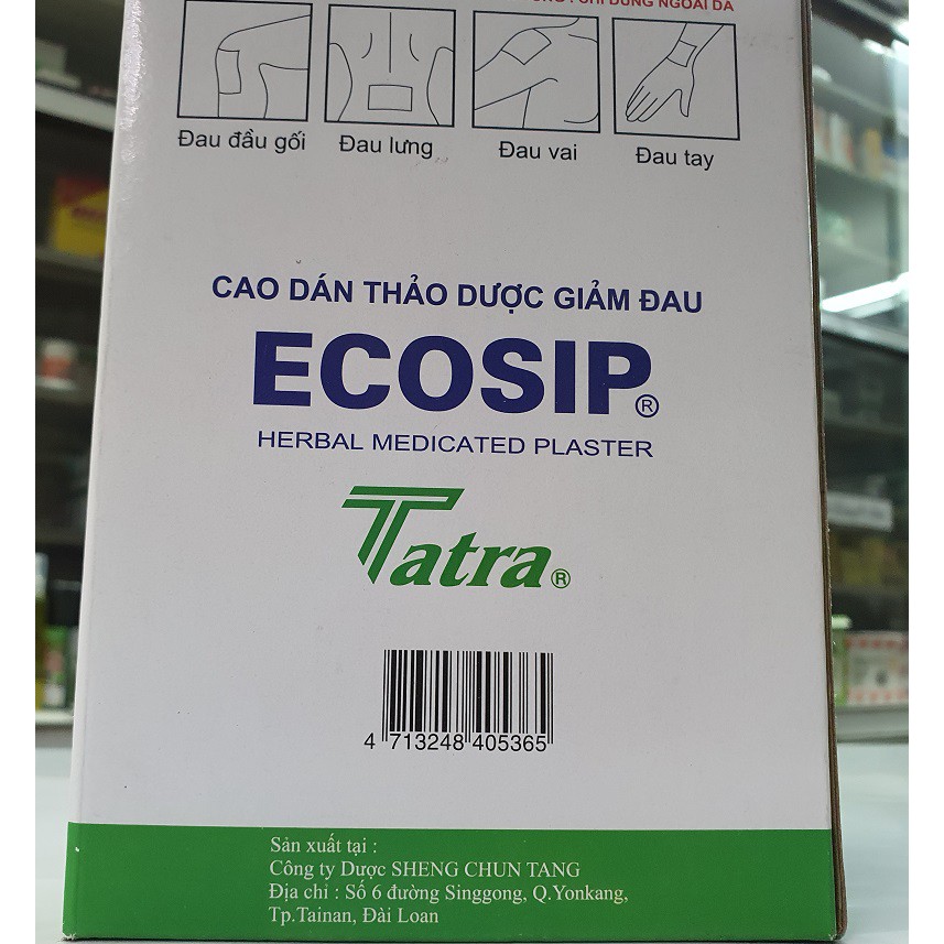 Cao Dán thảo dược giảm đau nhức Ecosip Tatra 7.5 x 10cm– Đông Anh Pharmart