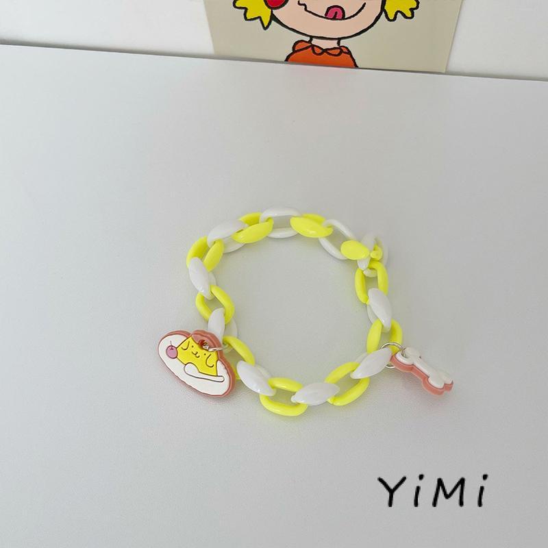 Vòng Tay Dây Harajuku Màu Hồng Dễ Thương Phong Cách Nhật Bản Cho Cặp Đôi