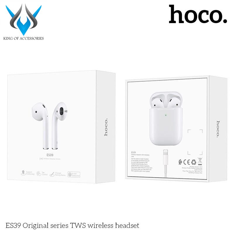 [Mã ELFLASH5 giảm 20K đơn 50K] Tai nghe Bluetooth True Wireless Hoco ES39 Original series V5.0 (Trắng)