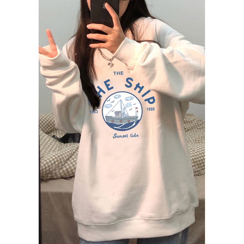 NRVP Áo Thun Tay Dài Oversize In Họa Tiết Phong Cách Hàn Quốc Thời Trang Cho Nam Và Nữ