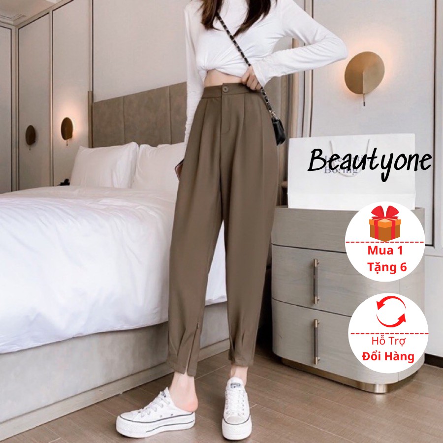 Quần công sở, quần Tây Baggy bo gấu khéo khóa - Quần baggy cách điệu hit hot năm 2021