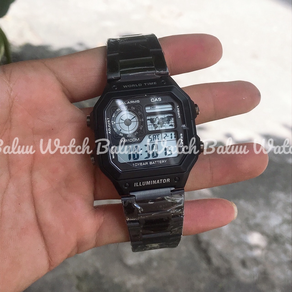 Đồng hồ điện tử thể thao nam - AE1200, full thép mạnh mẽ | BigBuy360 - bigbuy360.vn