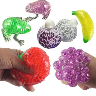 zNovelty Stress Fruit Ball Squeeze Frogs Ice Cream Squishy Stress Relief Adult Kids Toy Giftt