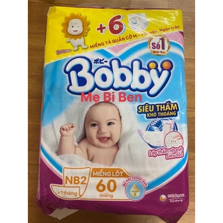 [Tặng kèm 6 miếng] Miếng Lót Sơ Sinh Bobby Newborn 2 60 Miếng